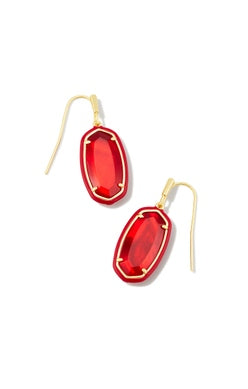 Dani Drop Earrings Gold Red Illusion