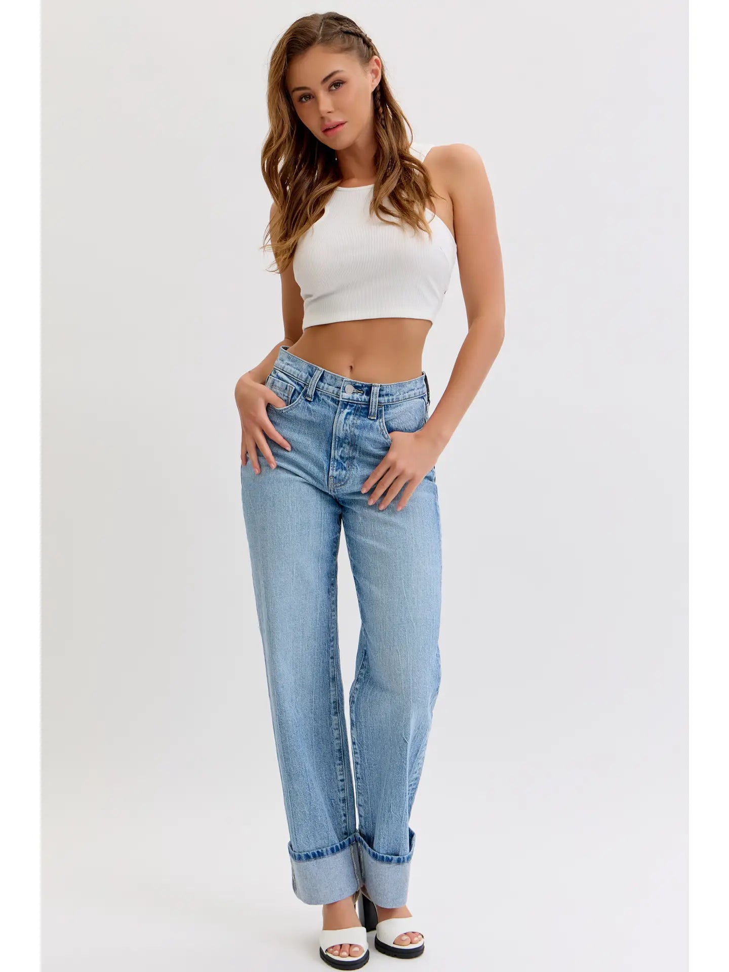 Super High Rise Dad Jean with Cuff