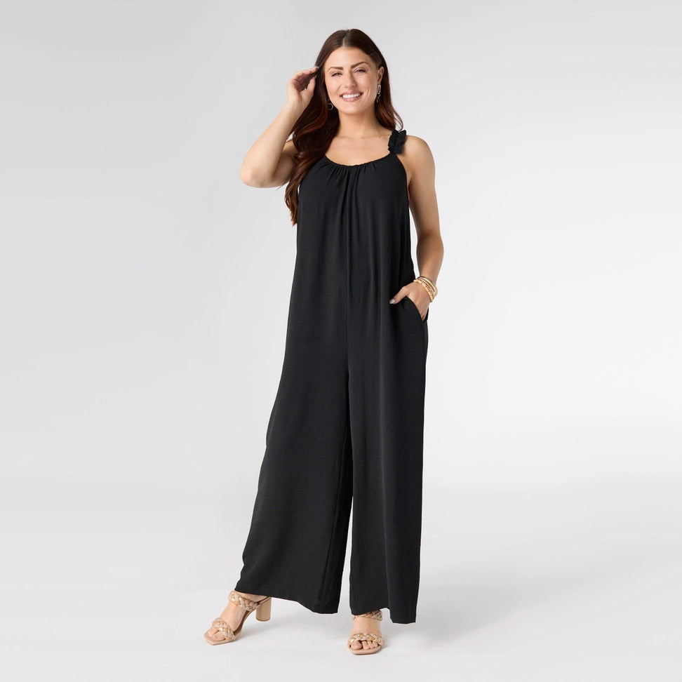 Madeline Sleeveless Romper with Ruffled Straps