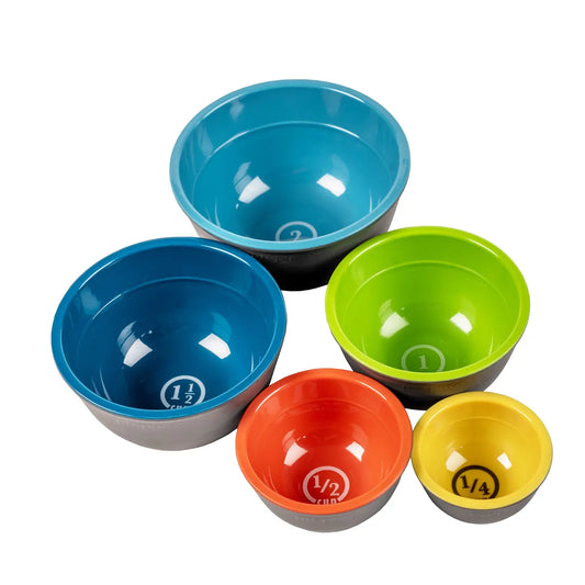 Two-Tone Melamine Pinch Bowl - 5 Piece Set