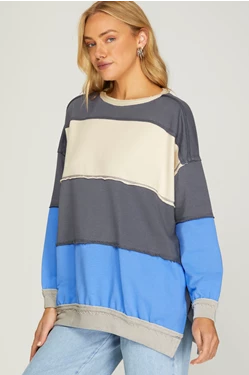 Color Block French Terry Sweatshirt