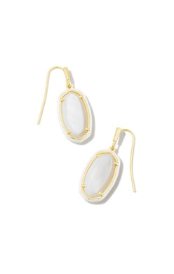 Dani Enamel Gold White MOP Earrings