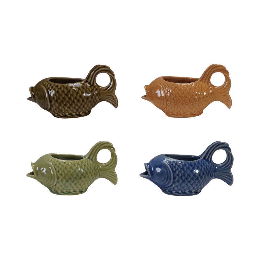 Stoneware Fish Shaped Creamer