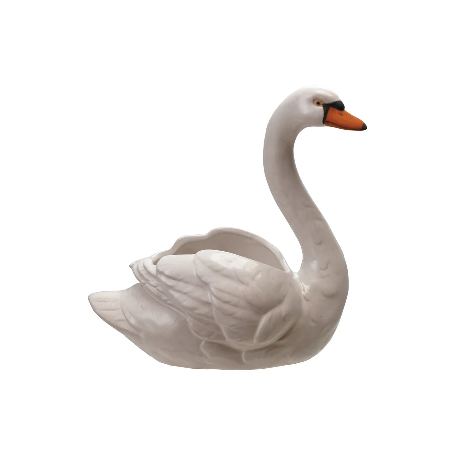 Stoneware Swan Planter,