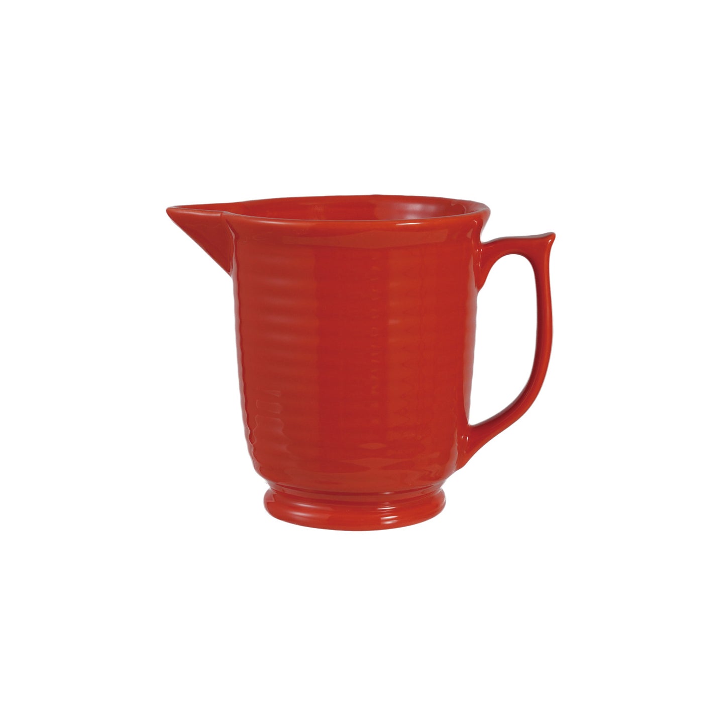1-1/4 Quart Stoneware Vintage Look  Ribbed Pitcher