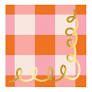 F-26 Pink Plaid Drink Napkins 20ct.
