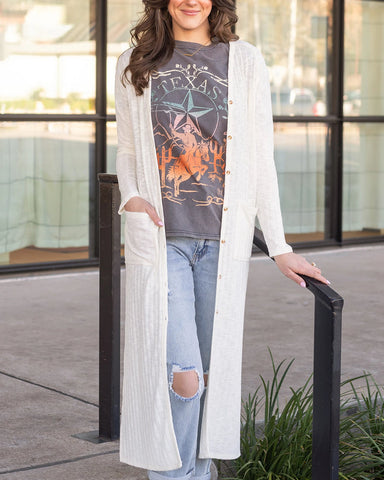 Grace and Lace Ribbed Long Duster