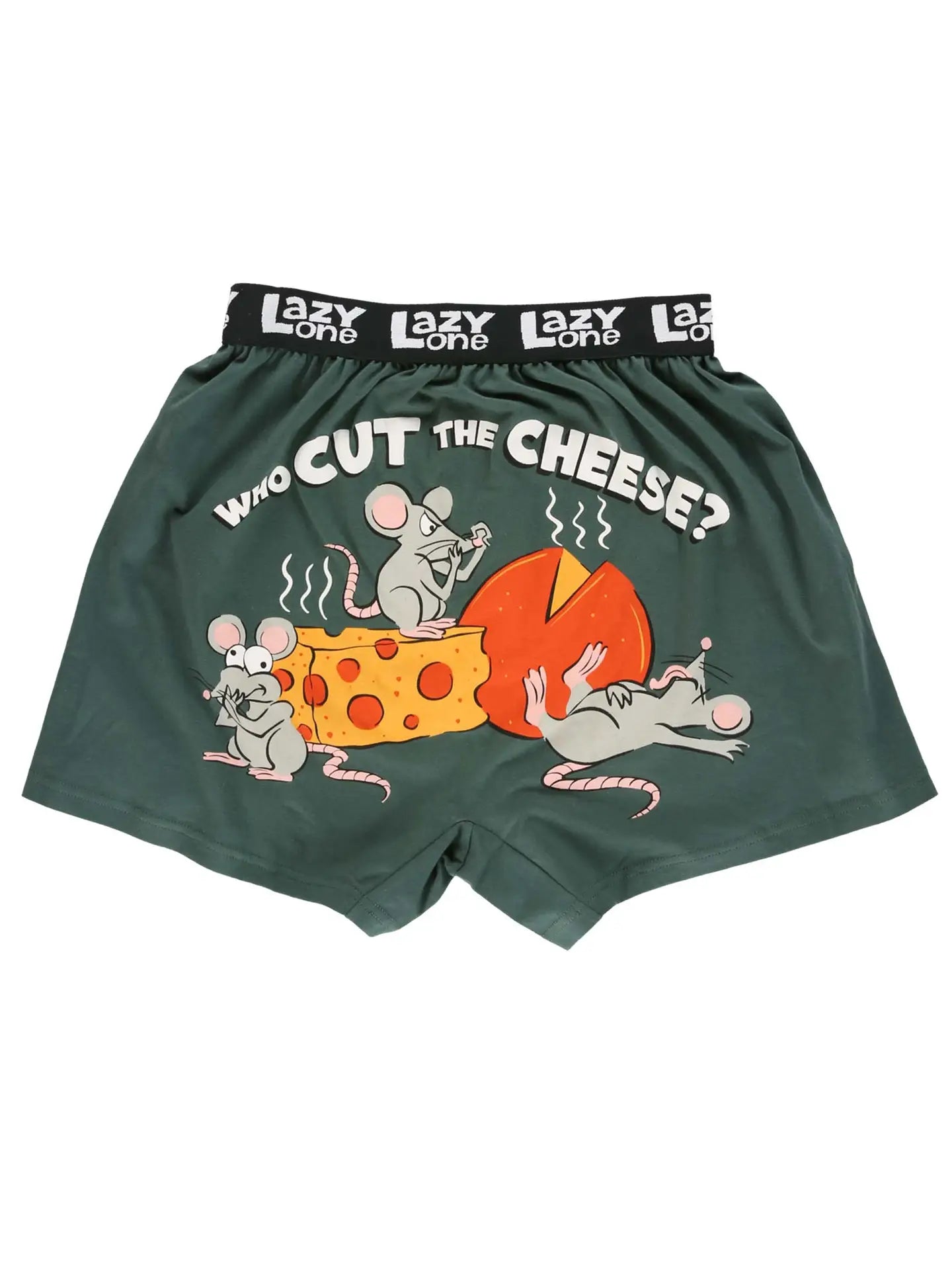 Lazy One Who Cut the Cheese Green Boxer