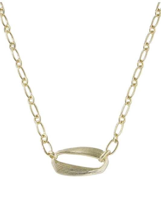 Kira 14k -tone Over Brass Short Pendant Necklace ( Gold )