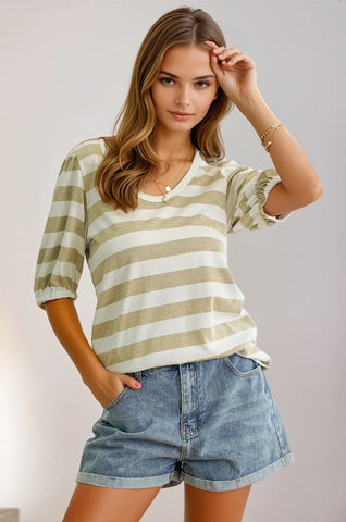 Puff Sleeve Knit Top