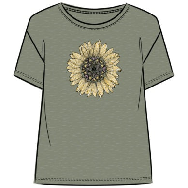 Life is Good W SS Relaxed Detailed Sunflower Green