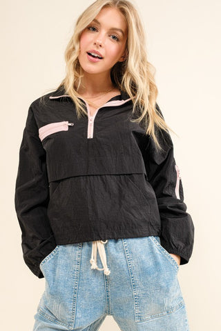 Kangaroo Pocket Windbreaker Anorak Top