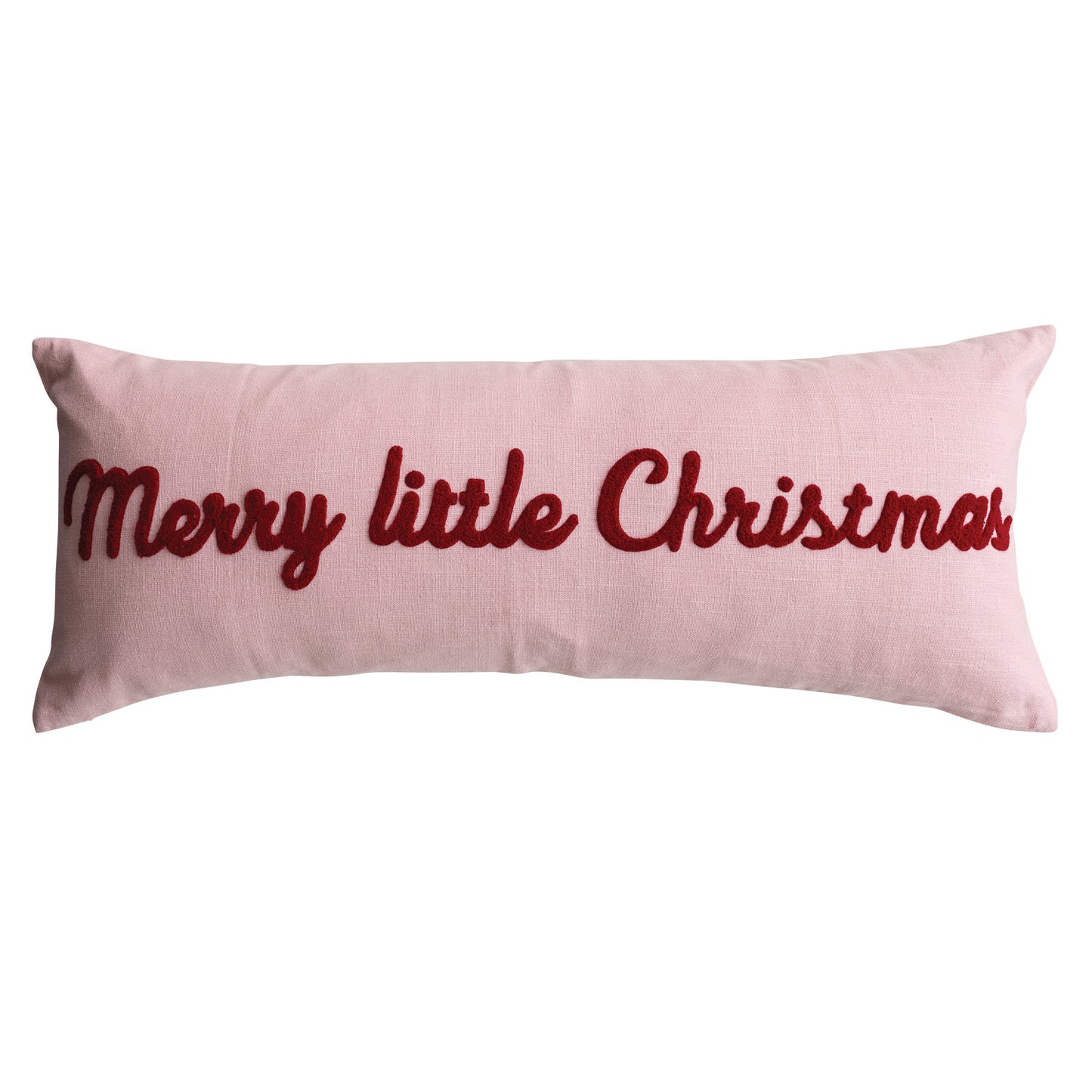 C-26  Lumbar Pillow with Tufted "Merry little Christmas"