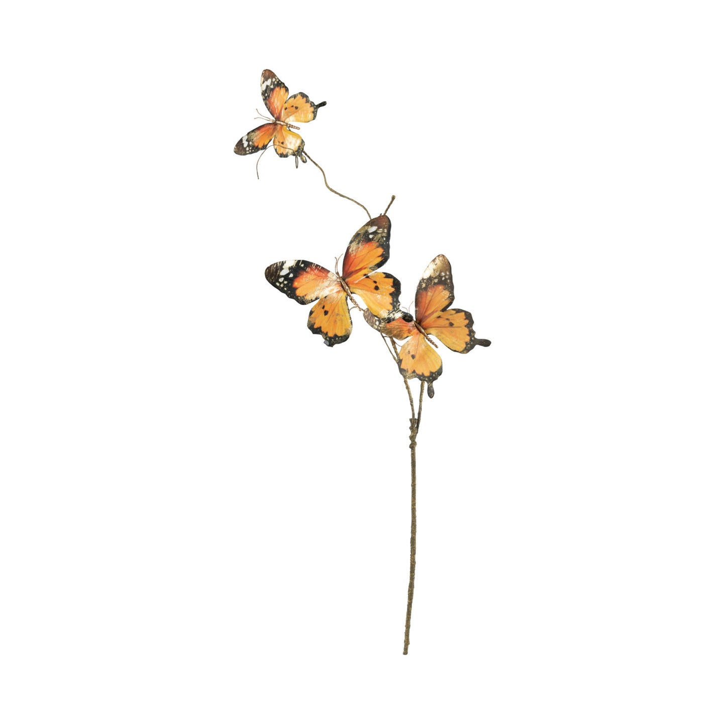 Butterfly Stem, Brushed Gold & Orange