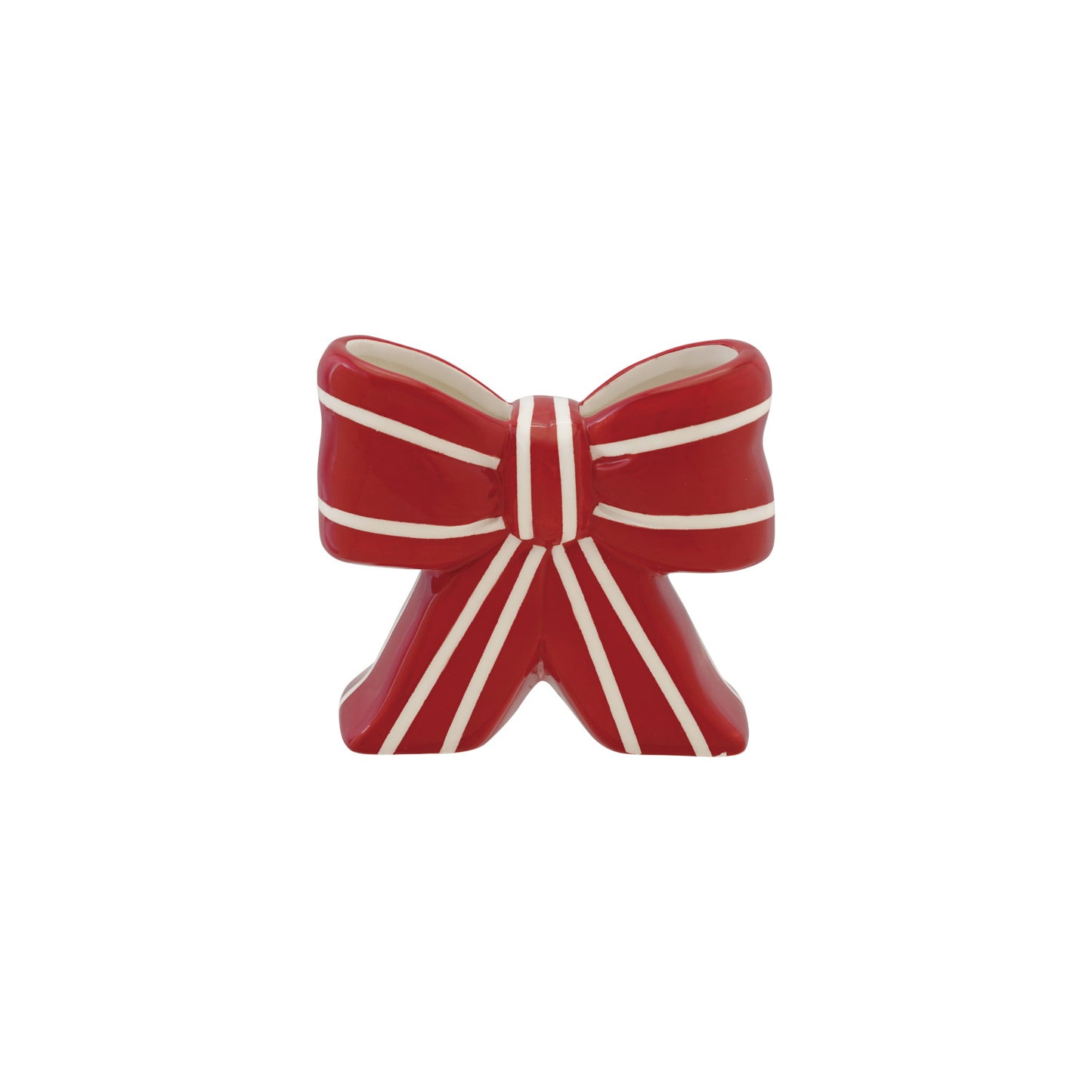 C-26 Ceramic Striped Bow Shaped Vase