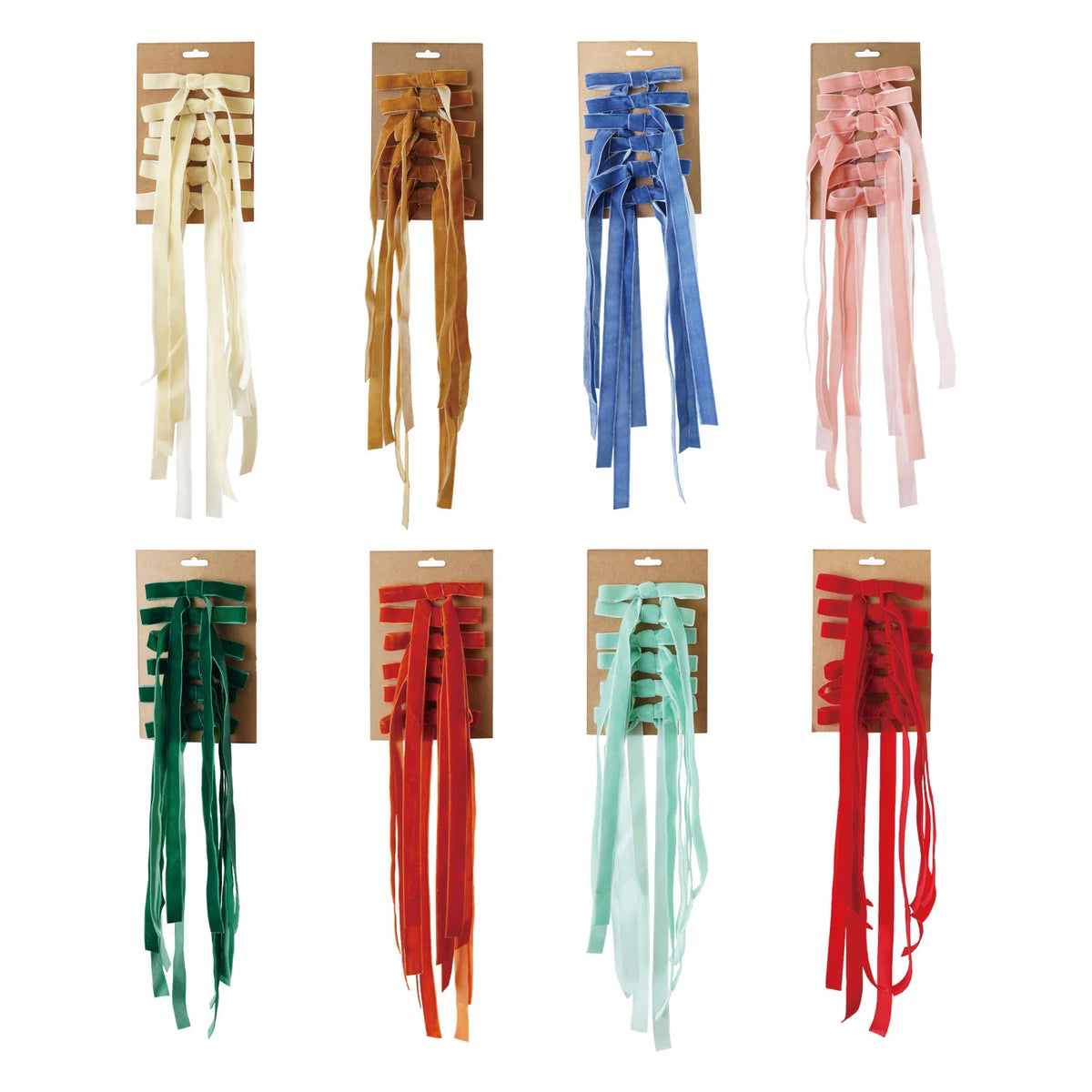 Velvet Clip-on Bows ( Assorted Colors )