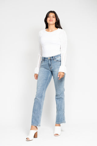 Judy Blue MR Yoke Cell Pocket Dad Jeans Curvy