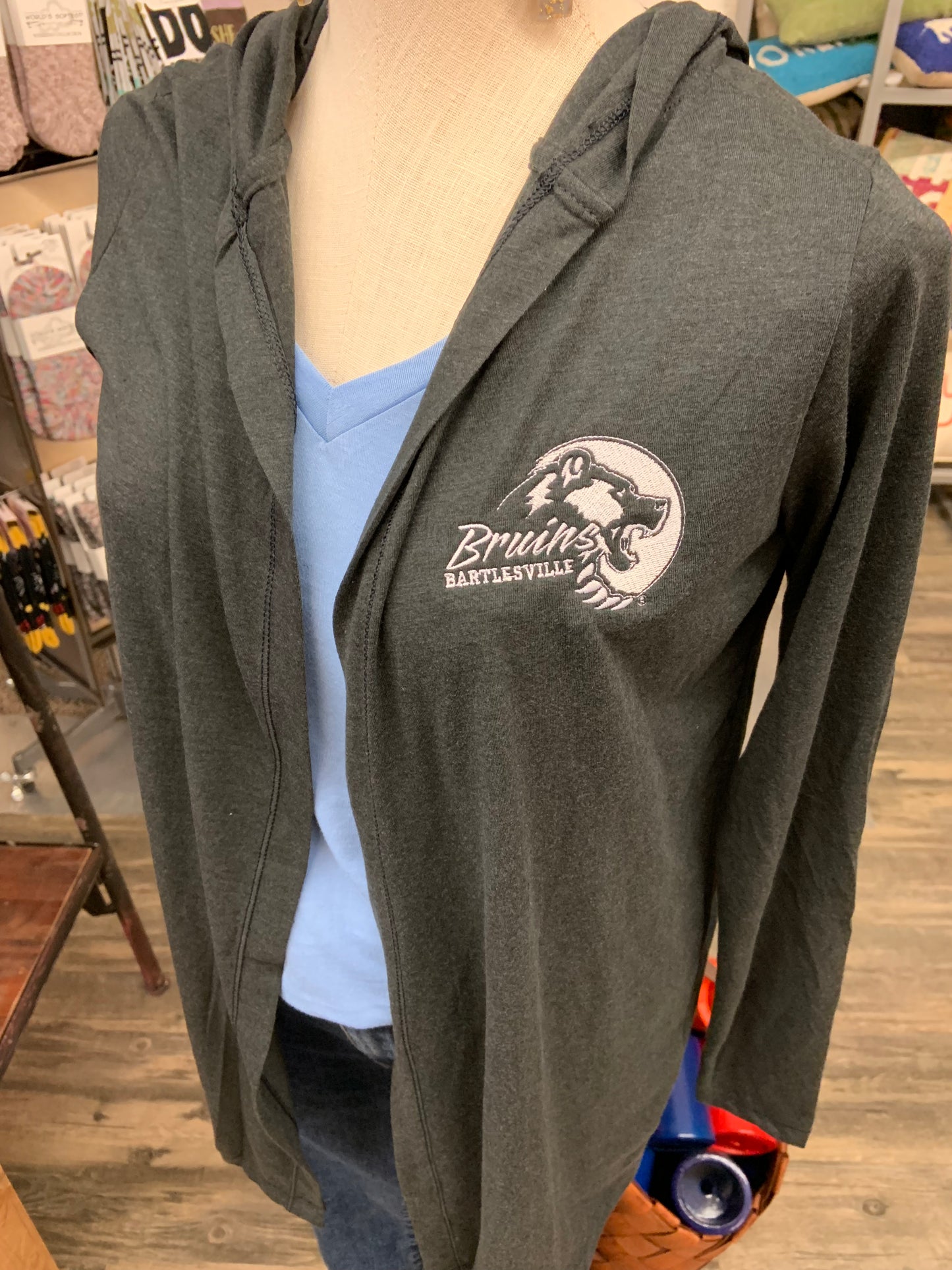 Bruin Logo Tri- Blend Cardigan w/ Hood