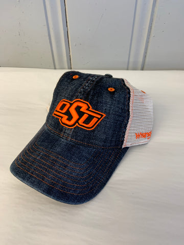 OSU Wrangler Denim Trucker Style Ball Cap