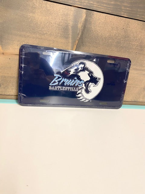 Bruin Bear Head Logo License Plate ( Metal )