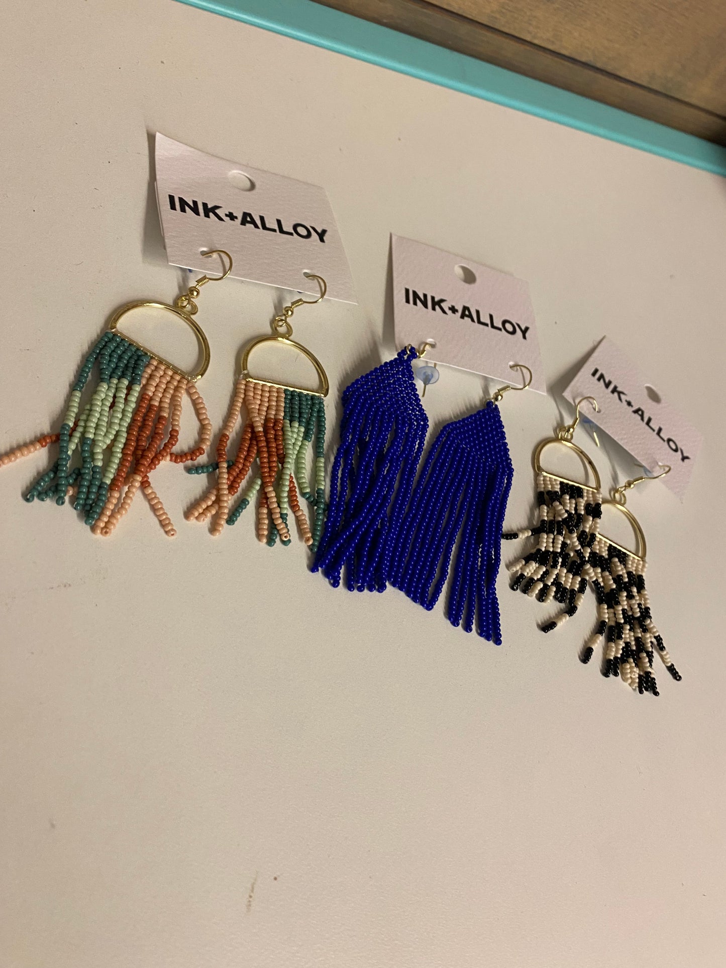 Ink + Alloy Fringe Seed Bead Earrings ( Assorted )