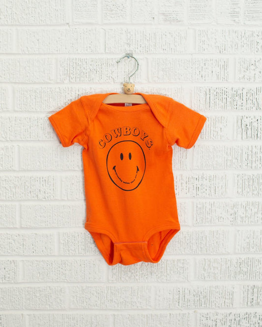 Children's Cowboys Spread Smiles Orange Onesie