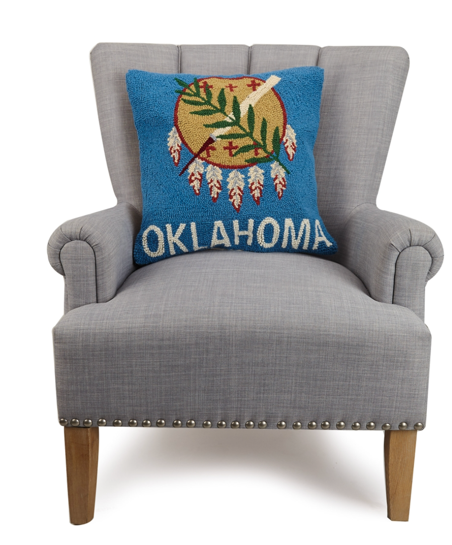 Oklahoma Flag Pillow 18 x 18