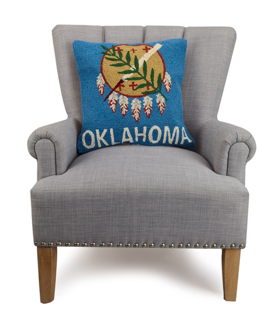 Oklahoma Flag Pillow 18 x 18
