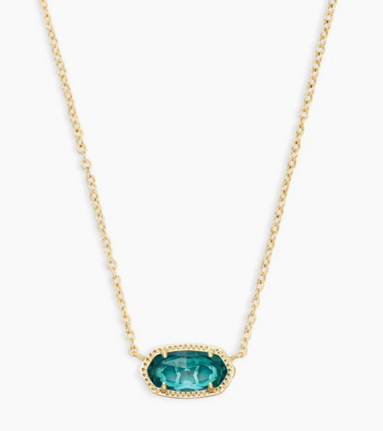 Elisa Gold Pendant Necklace In London Blue
