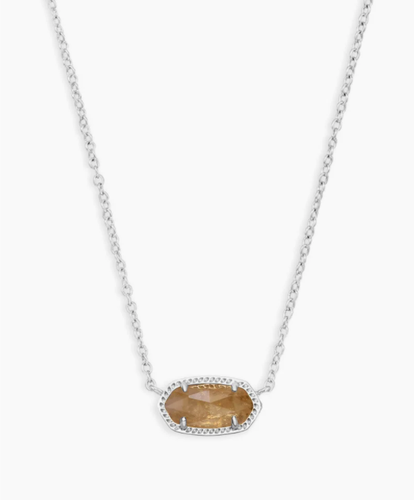 Elisa Silver Pendant Necklace In Citrine*