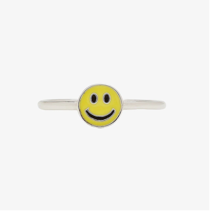 Enamel Happy Face Ring