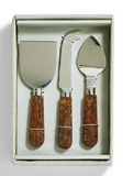 Bark Handle Cheese Knives in Gift Box