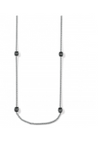 Meridian Petite Blk Long Necklace ( Black / Silver )