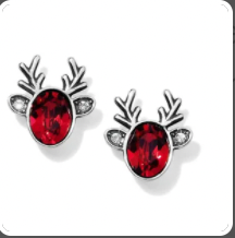 Reindeer Glitz Red Mini Post Earrings J22233*