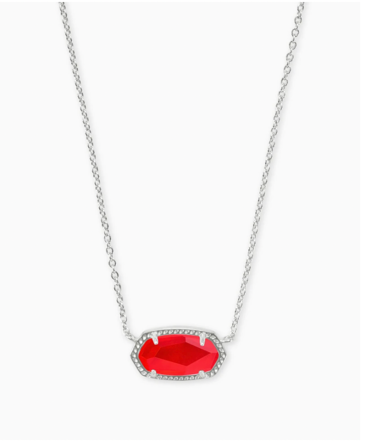 Elisa Silver Pendant Necklace In Red Illusion*