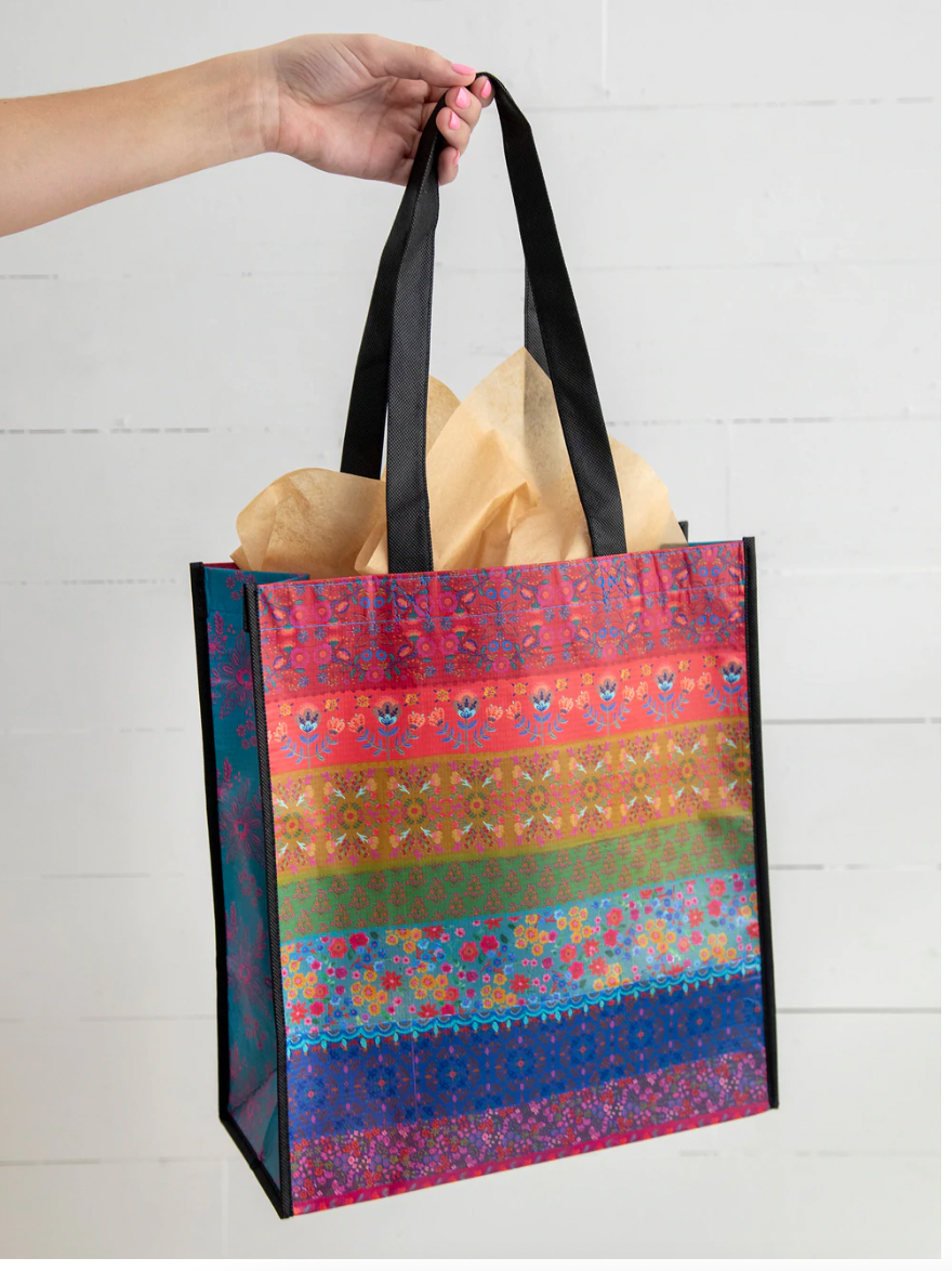 Extra Large Happy Bag Rainbow Border