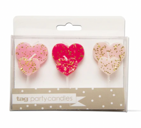 Heart Shaped Party Candles ( Set of 6 )