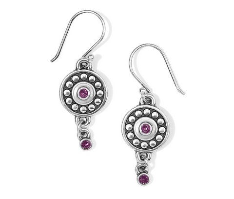 Pebble Dot Medali Reversible French Wire Earring (Amethyst)