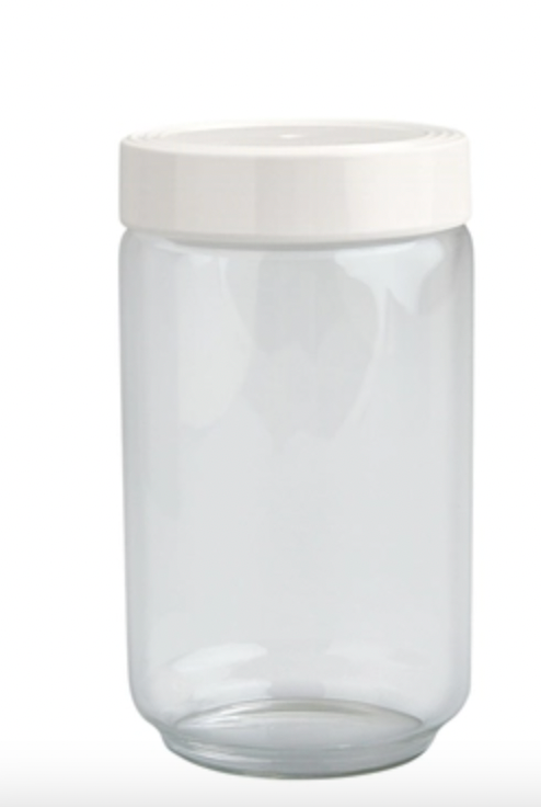 Large Canister Pinstripe w Lid 3.5" x 6" Nora Fleming