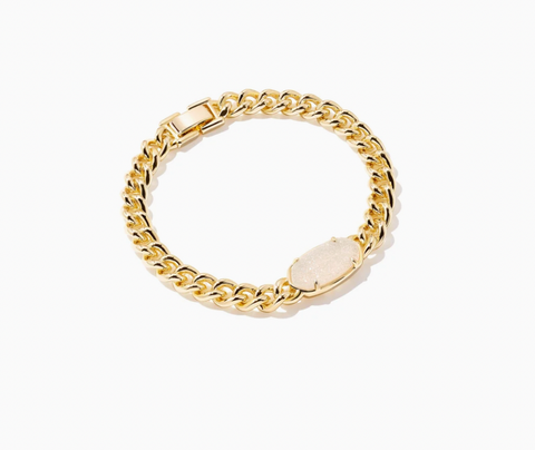 Elaina Chain Bracelet Gold Iridescent Drusy
