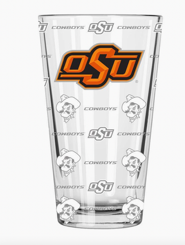 OSU Sandblasted Pint Glass