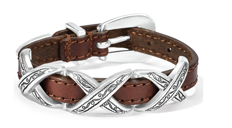 Kriss Kross Etched Bandit Bracelet ( Brown)