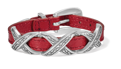 Kriss Kross Etched Bandit Bracelet ( Lipstick Red )