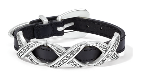 Kriss Kross Etched Bandit Bracelet ( Black  )