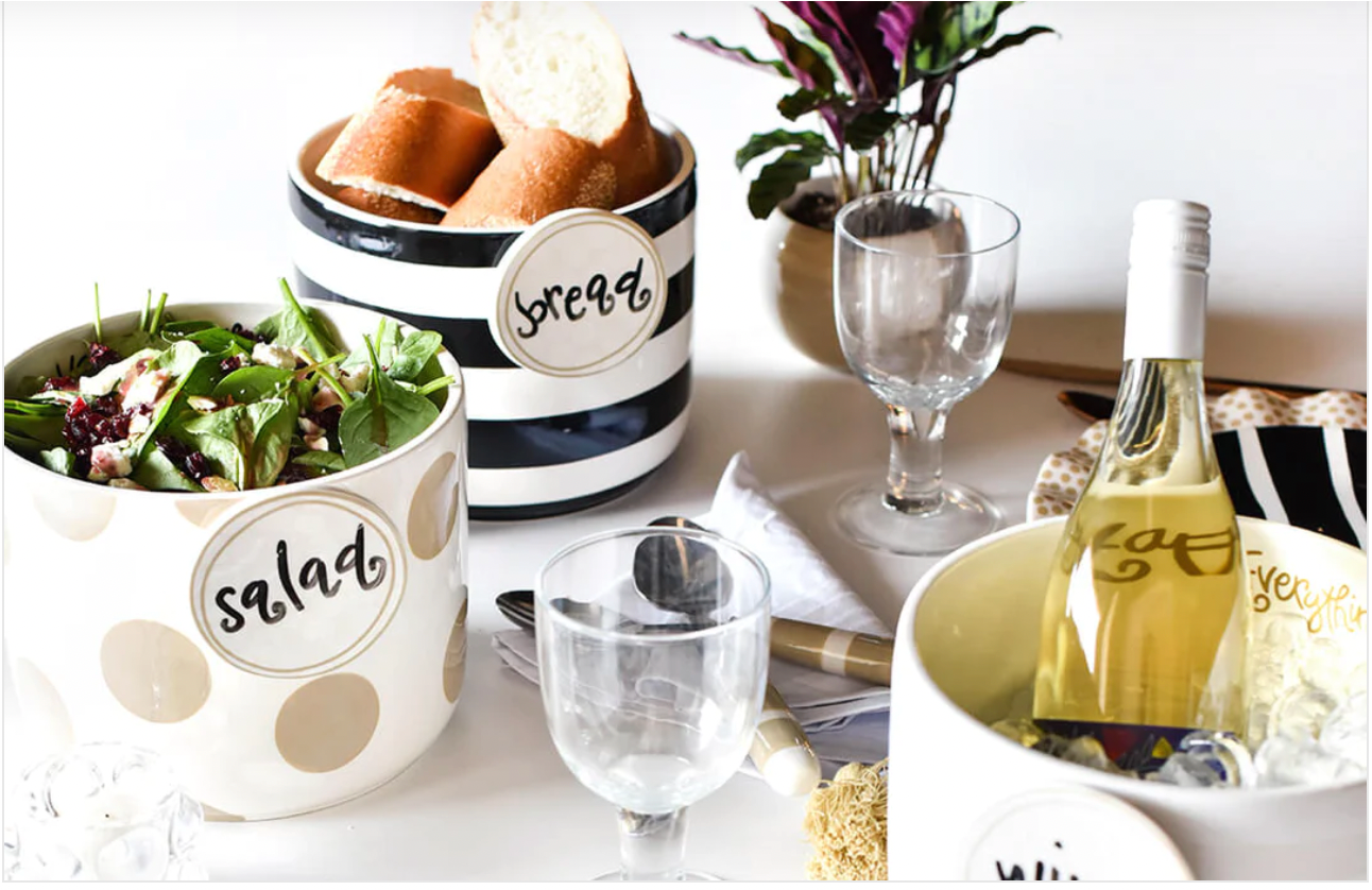 Black Stripe MINI Bowl Happy Everything ! Bowl