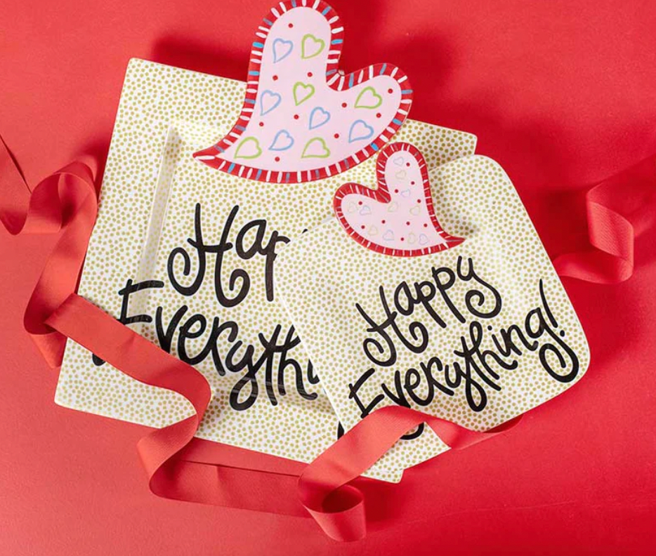 Happy Everything Mini Small Dot Platter  ( Gold Dot )