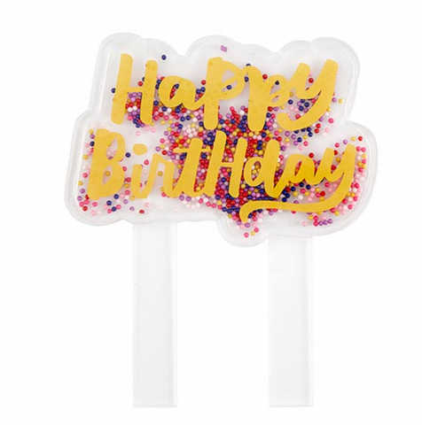 Bead Filled Cake Topper  ( Happy Birthday )