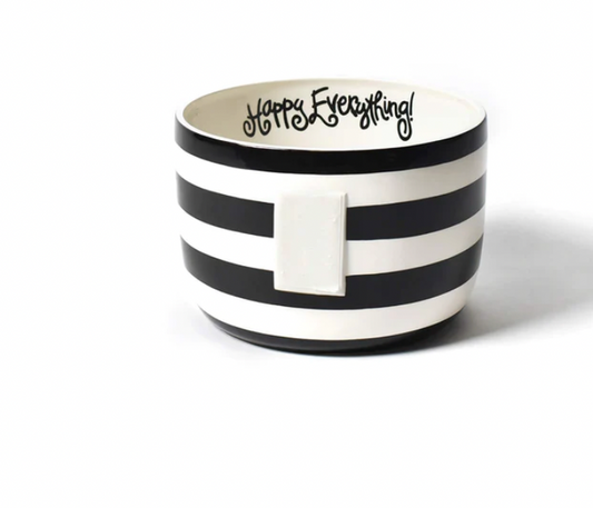 Happy Everything Black Stripe Bowl