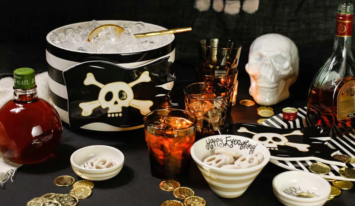 Happy Everything Black Stripe Bowl