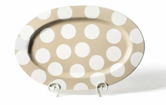 Neutral Dot Big Entertaining Oval  Platter 20"x 13"